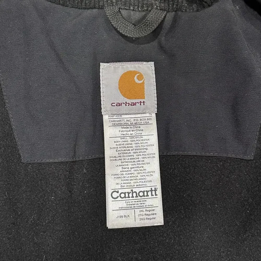 Carhartt Men’s Black Soft Shell Jacket – Size 2XL